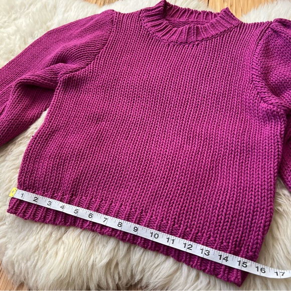 Gabbie 3/4 Puff Sleeve Sweater in Wild Orchid Small - Picture 4 of 11